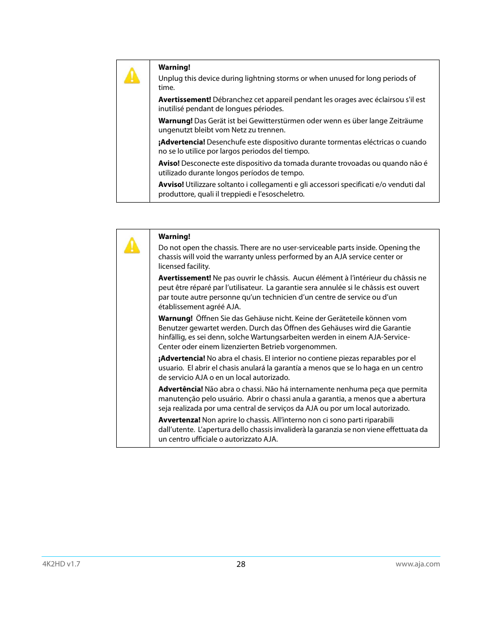 AJA 4K2HD User Manual | Page 28 / 32
