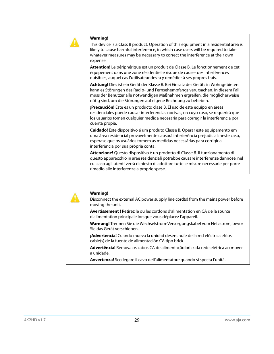 AJA 4K2HD User Manual | Page 29 / 32
