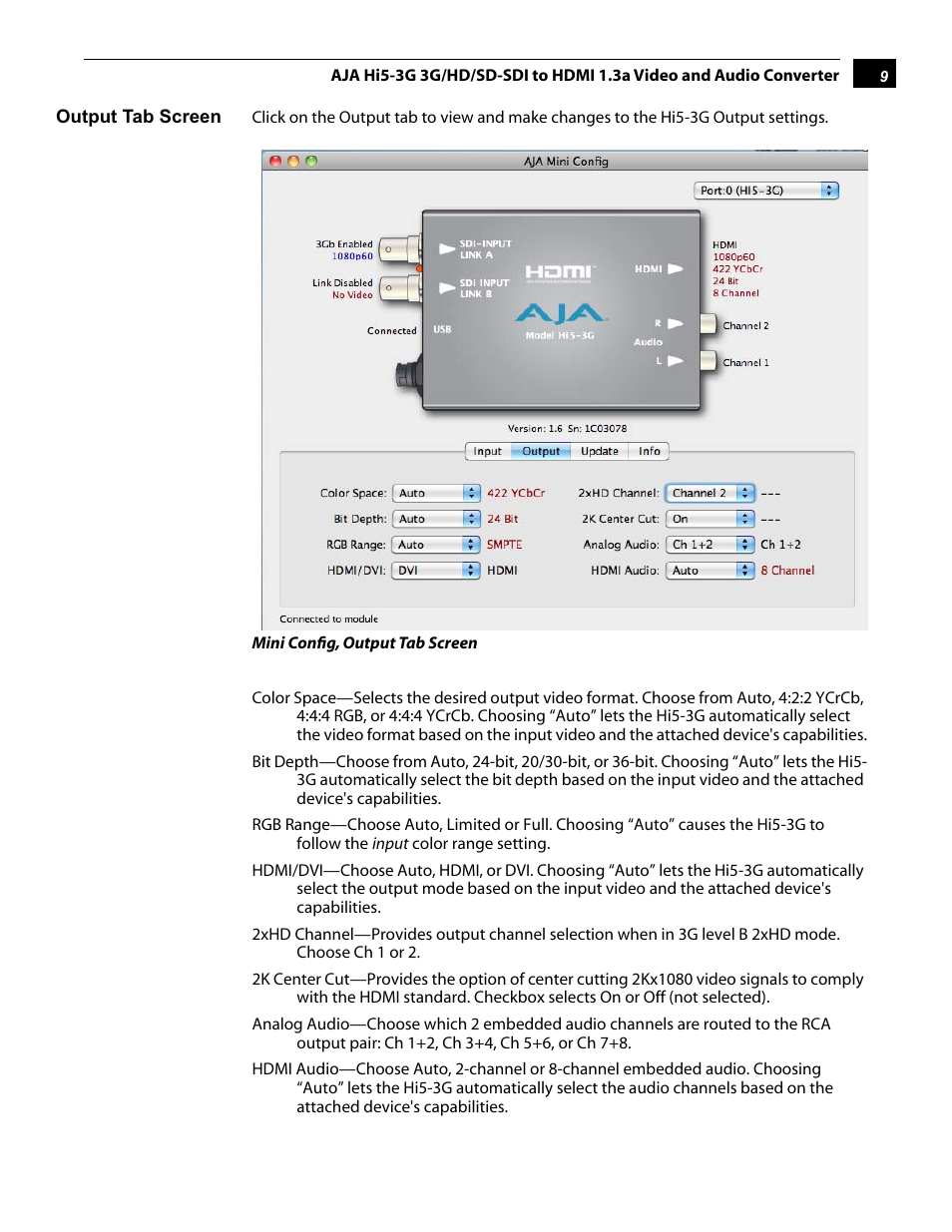 AJA Hi5-3G User Manual | Page 9 / 18