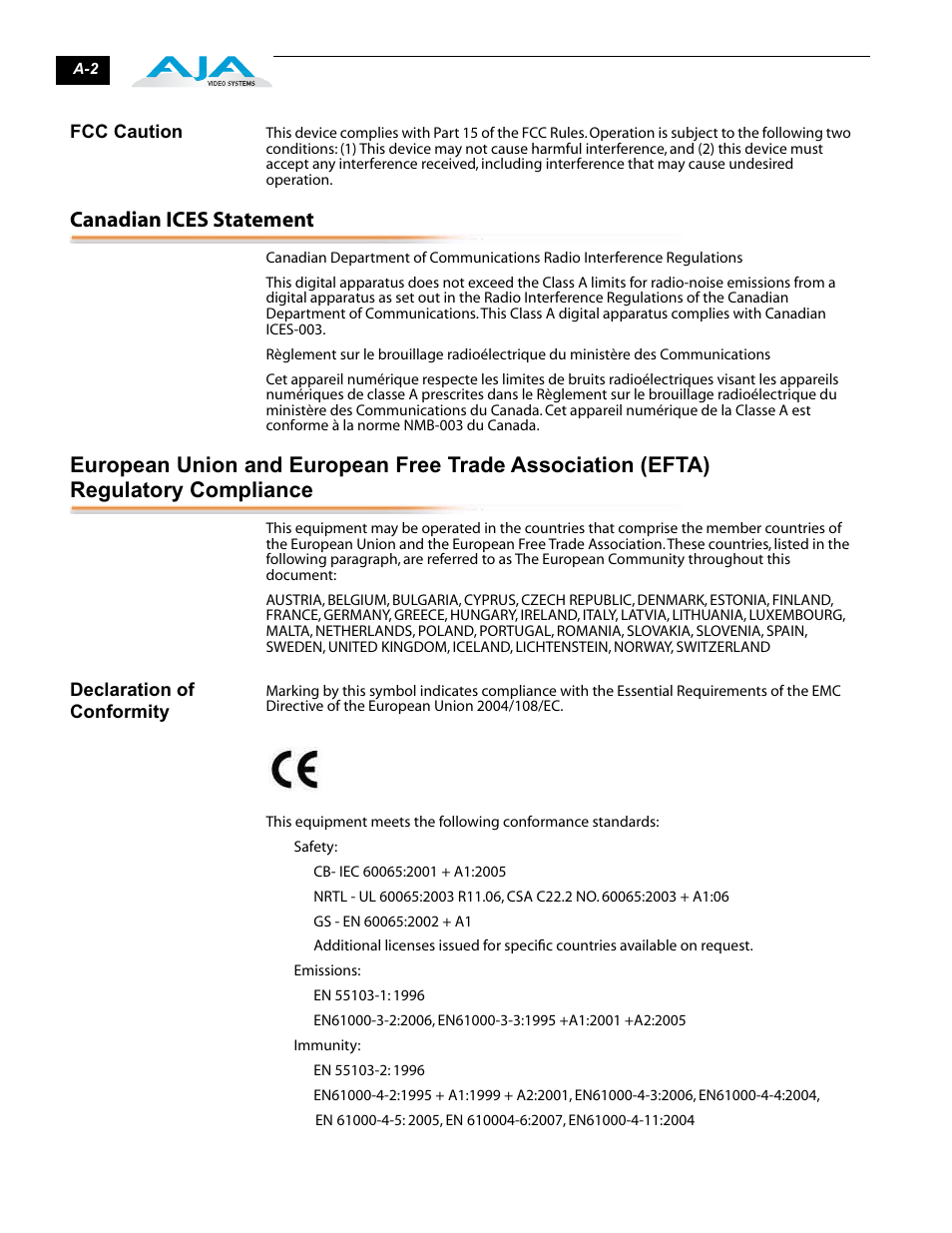 Canadian ices statement | AJA FiDO User Manual | Page 10 / 18