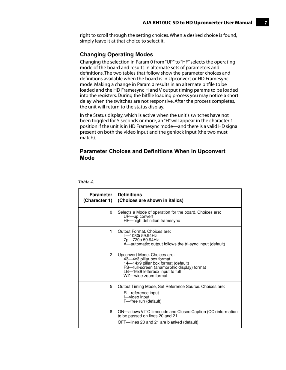 AJA RH10UC User Manual | Page 7 / 20