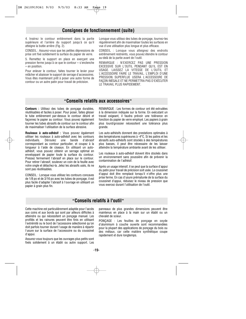 Consignes de fonctionnement (suite) | Bosch 6000 User Manual | Page 19 / 35