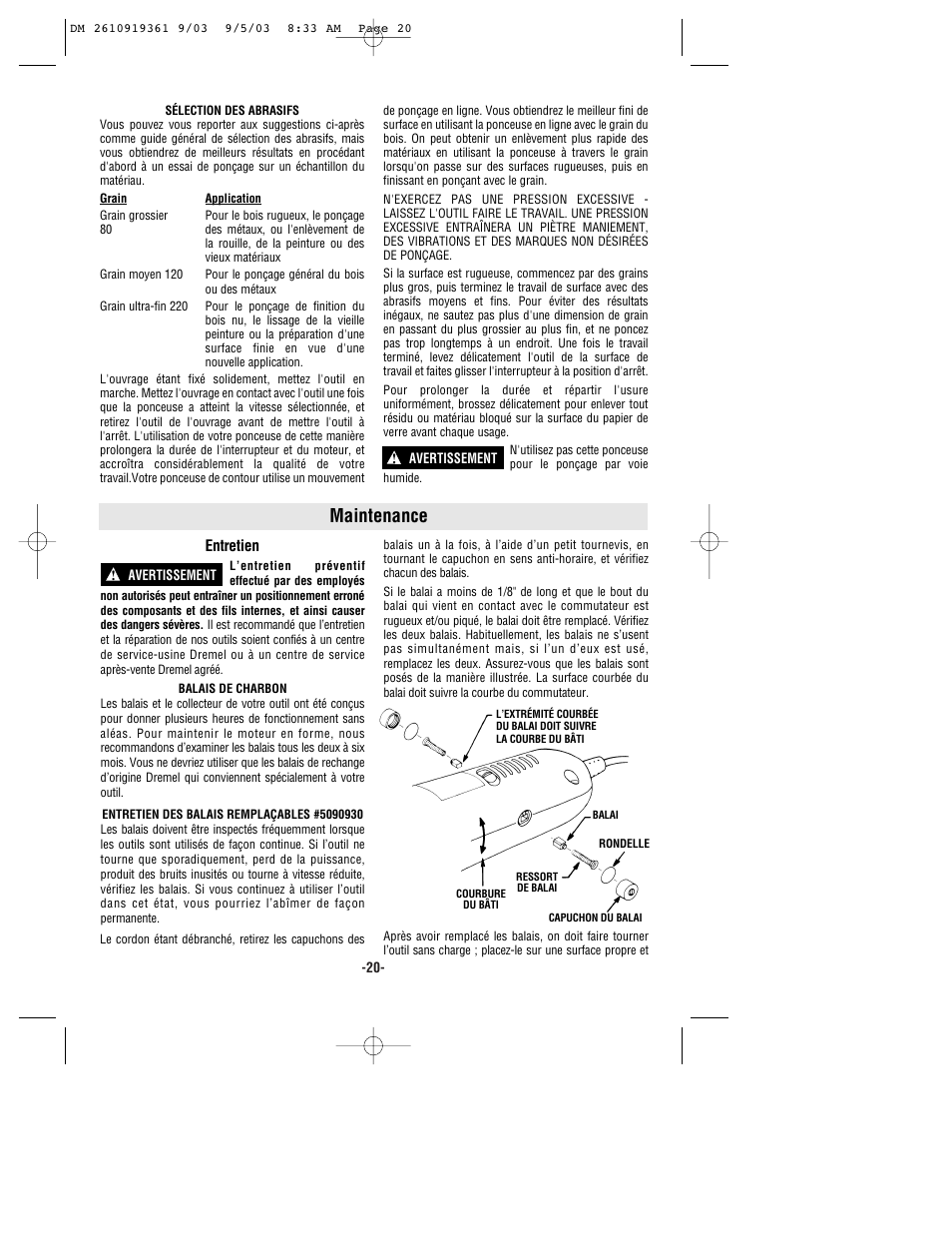 Maintenance | Bosch 6000 User Manual | Page 20 / 35