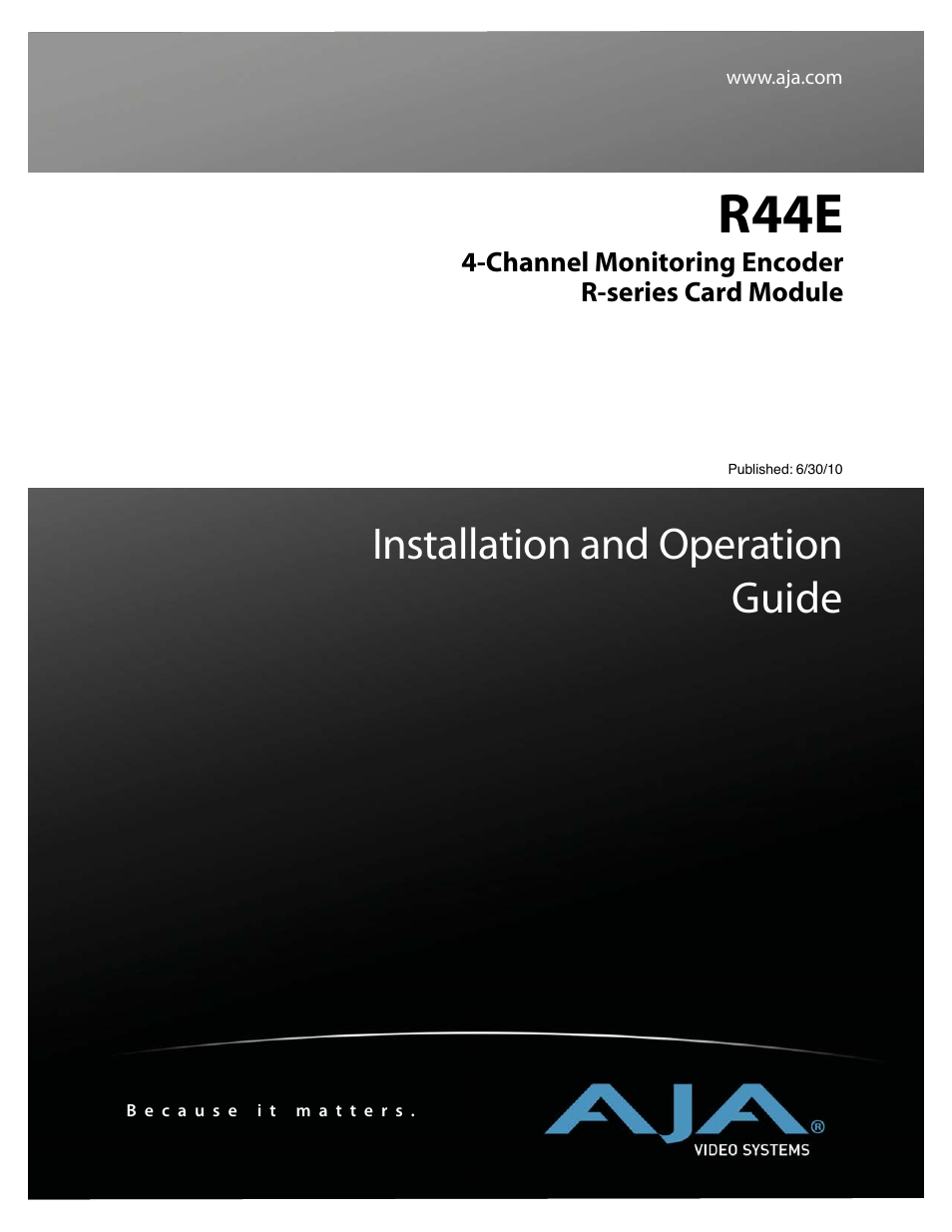 AJA R44E User Manual | 14 pages