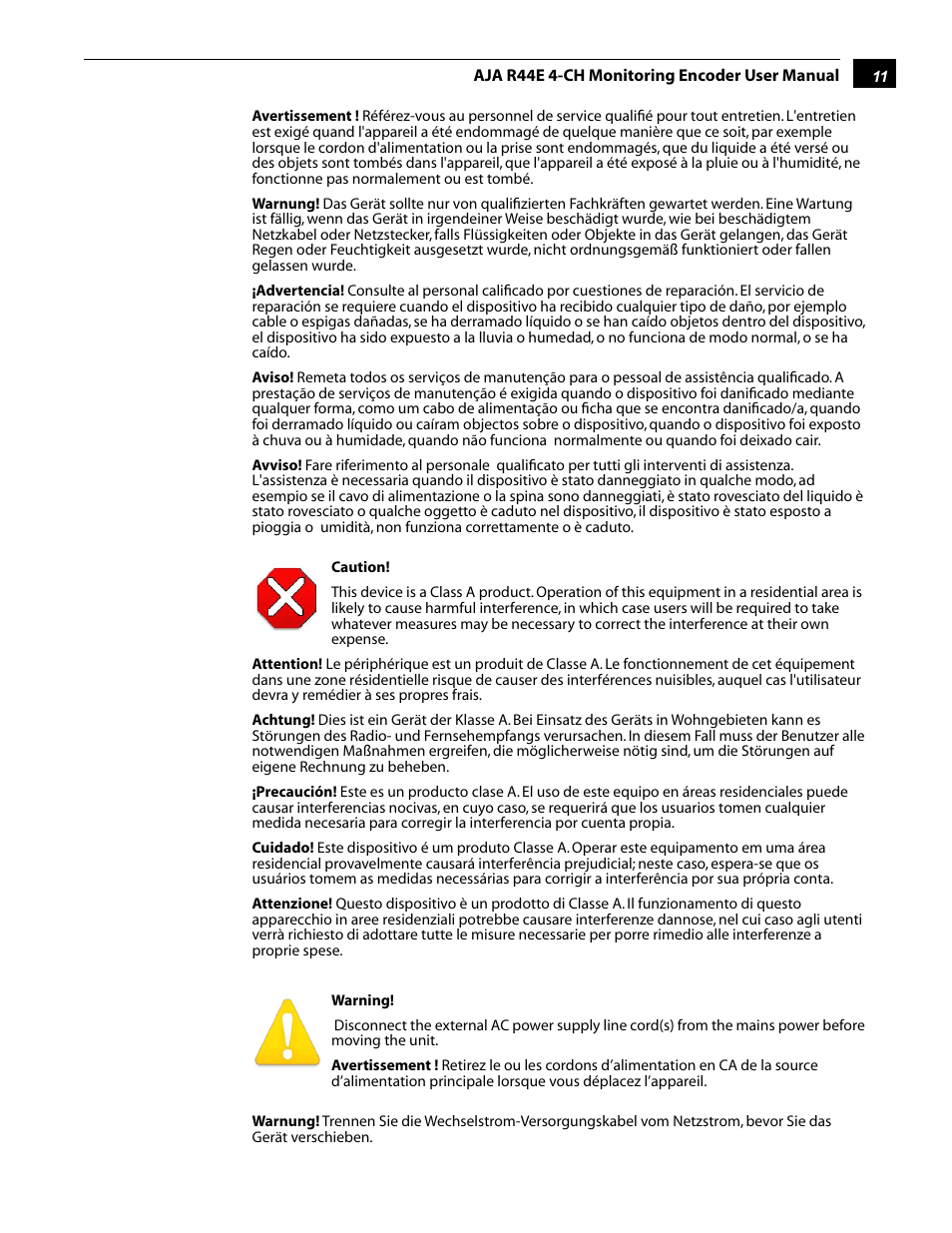 AJA R44E User Manual | Page 11 / 14