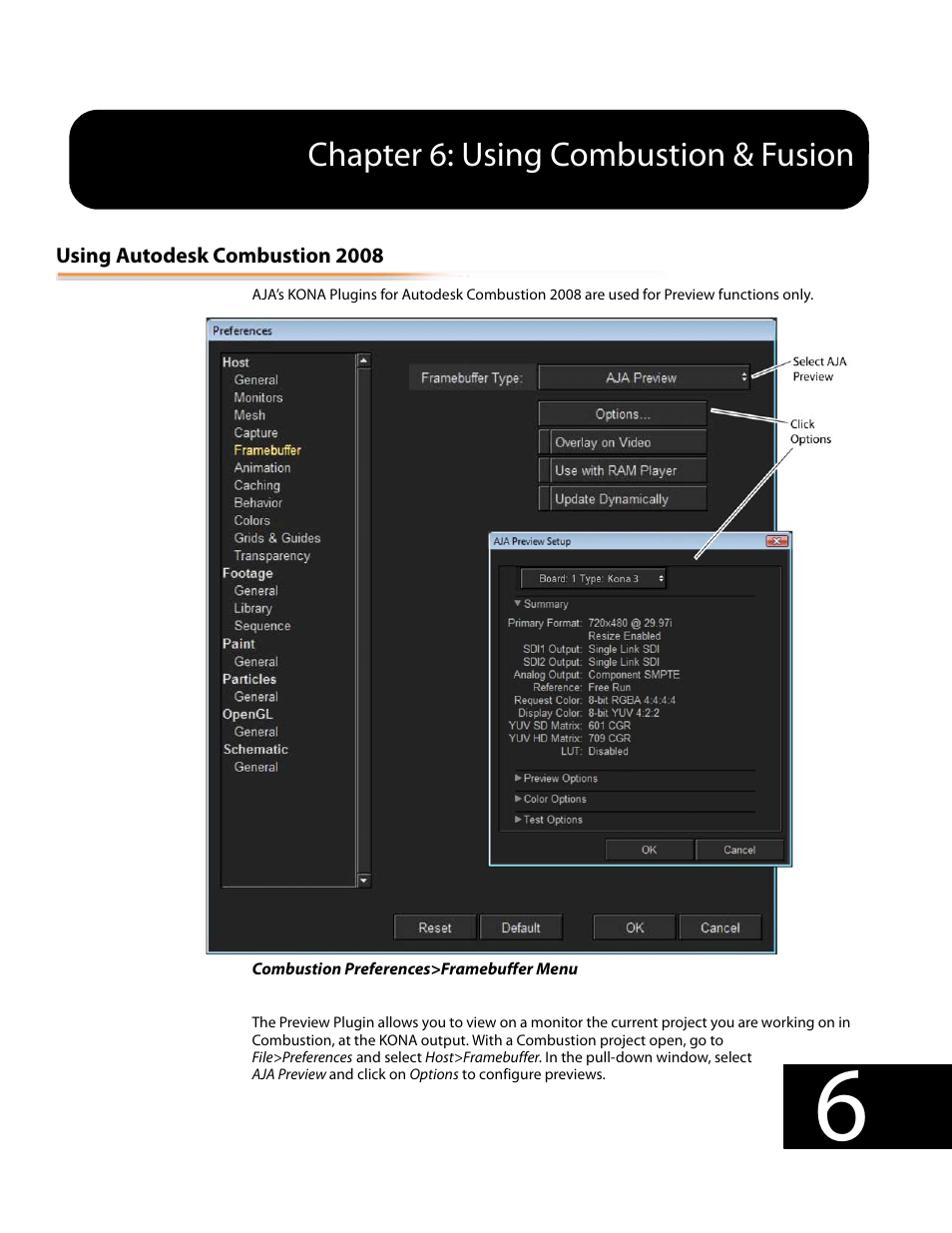 Using autodesk combustion 2008, Chapter 6: using combustion & fusion | AJA KONA 5.0 User Manual | Page 111 / 128