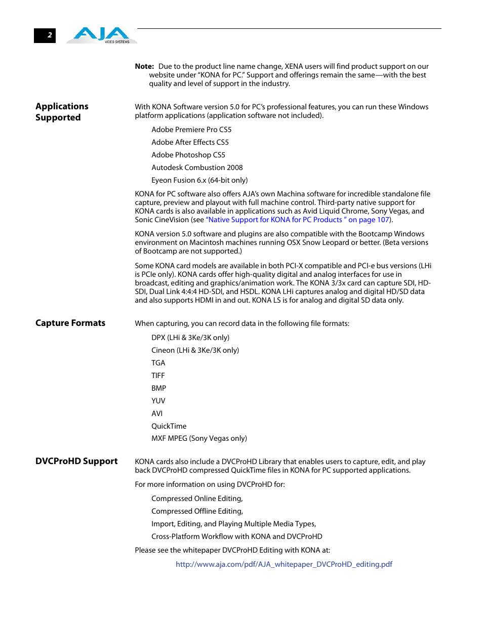 AJA KONA 5.0 User Manual | Page 12 / 128
