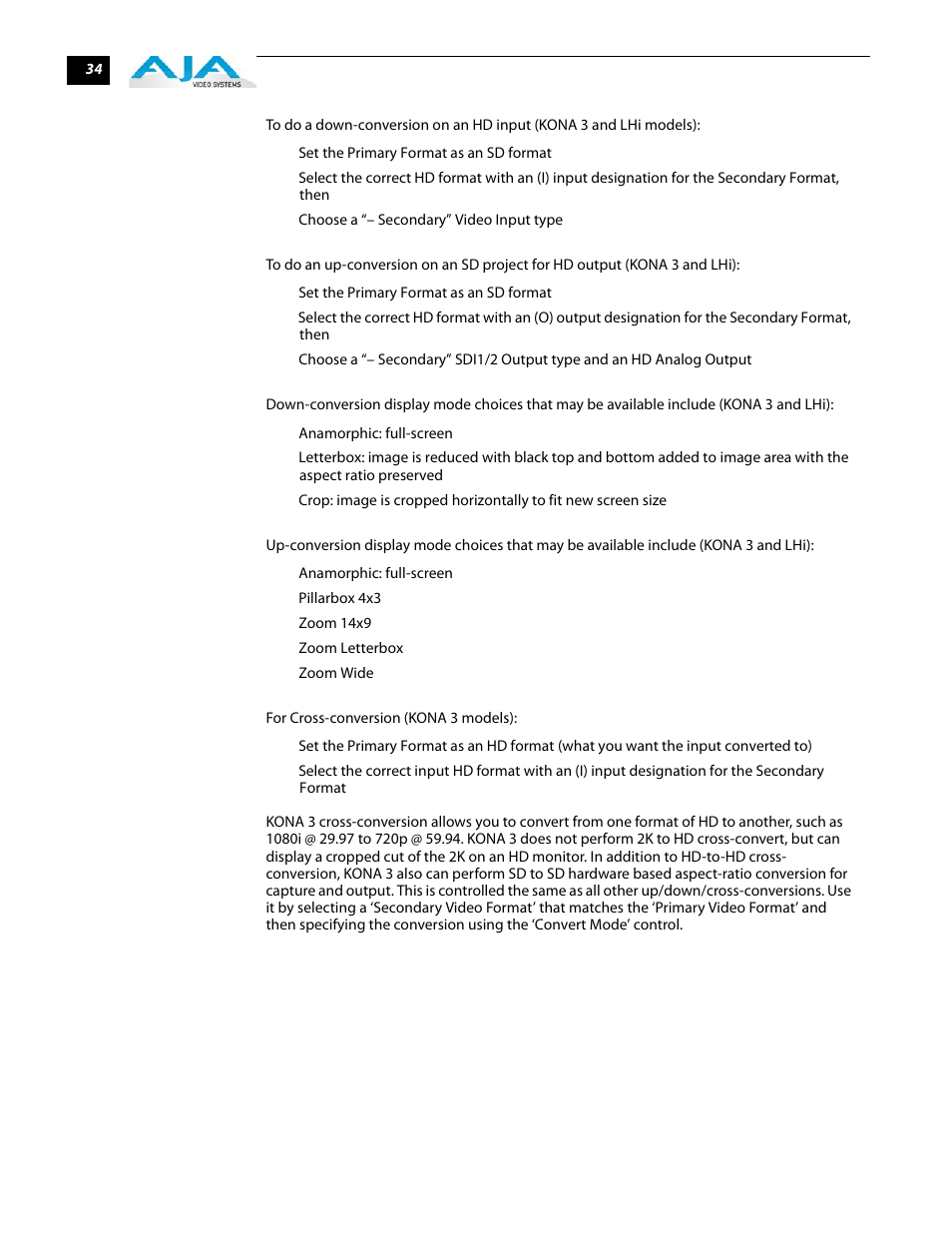 AJA KONA 5.0 User Manual | Page 44 / 128