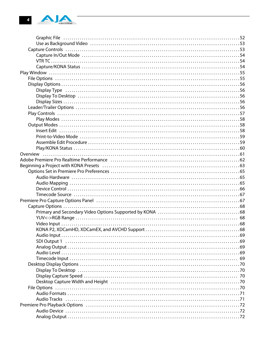 AJA KONA 5.0 User Manual | Page 8 / 128
