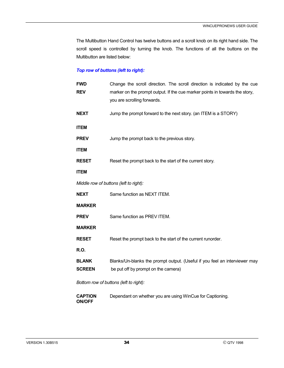 Autocue WinCue Pro News User Manual | Page 34 / 135