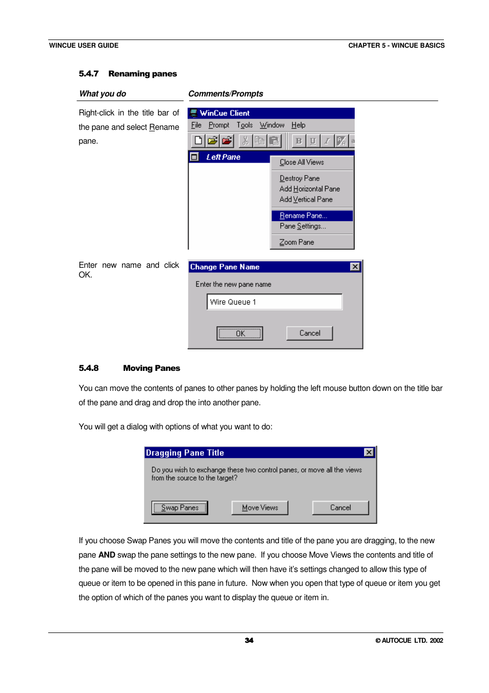 Autocue WINCUE User Manual | Page 34 / 100