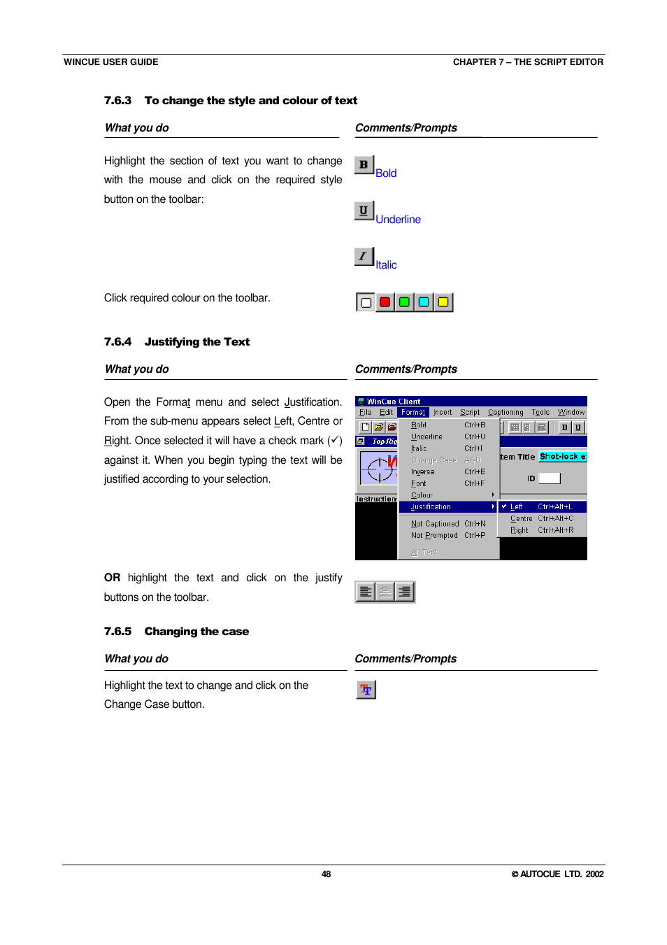 Autocue WINCUE User Manual | Page 48 / 100