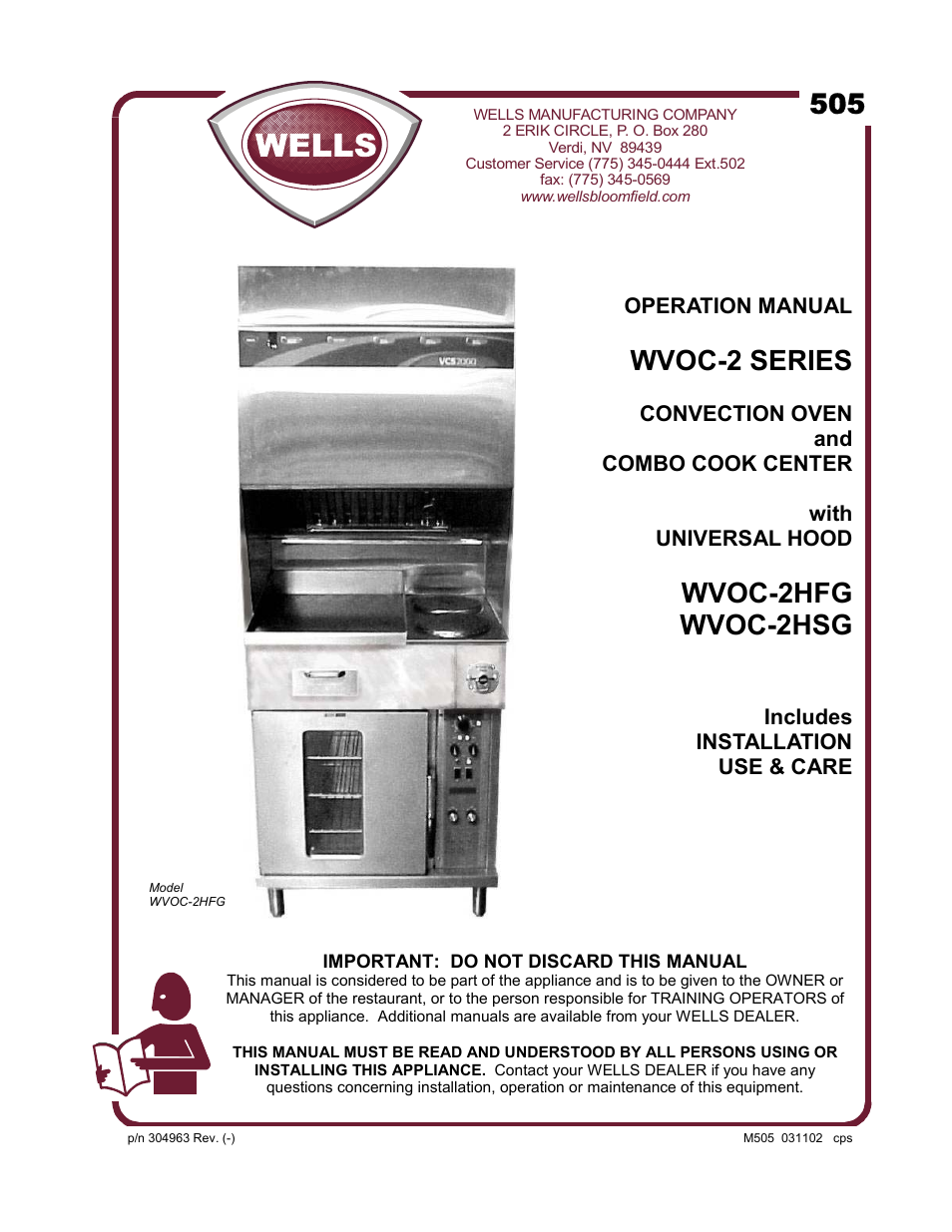 Bloomfield WVOC-2HSG User Manual | 34 pages