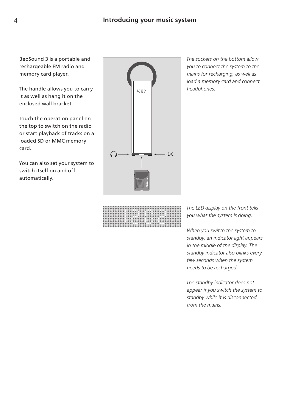 Introducing your music system | Bang & Olufsen BeoSound 3 - User Guide User Manual | Page 4 / 20
