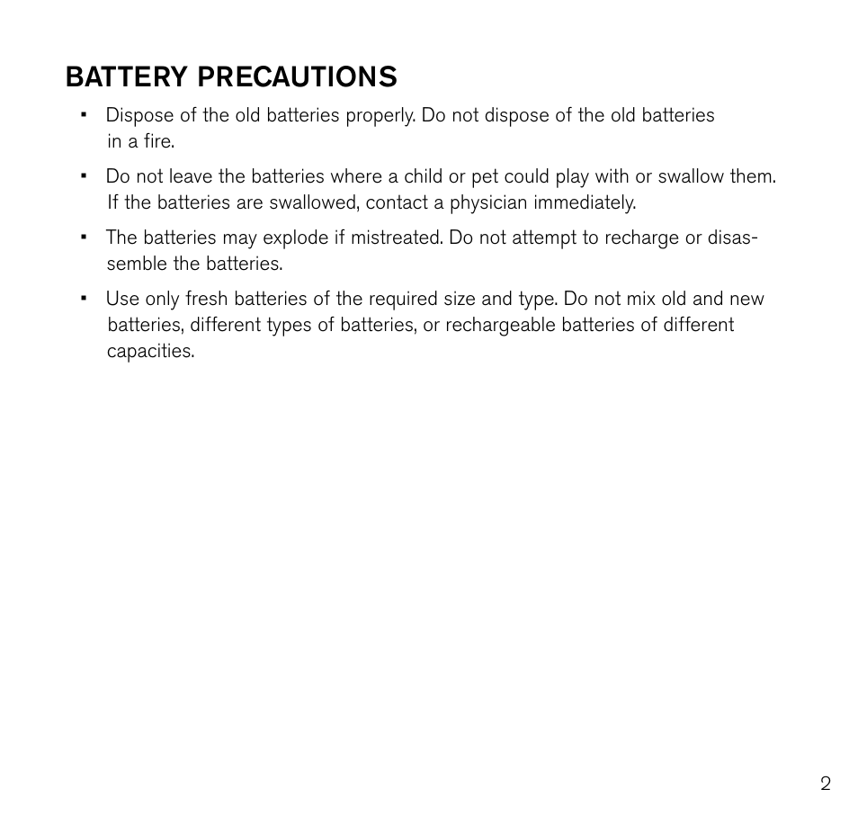 Battery precautions | Brookstone Always Perfect Chefs Fork 798333 User Manual | Page 3 / 11