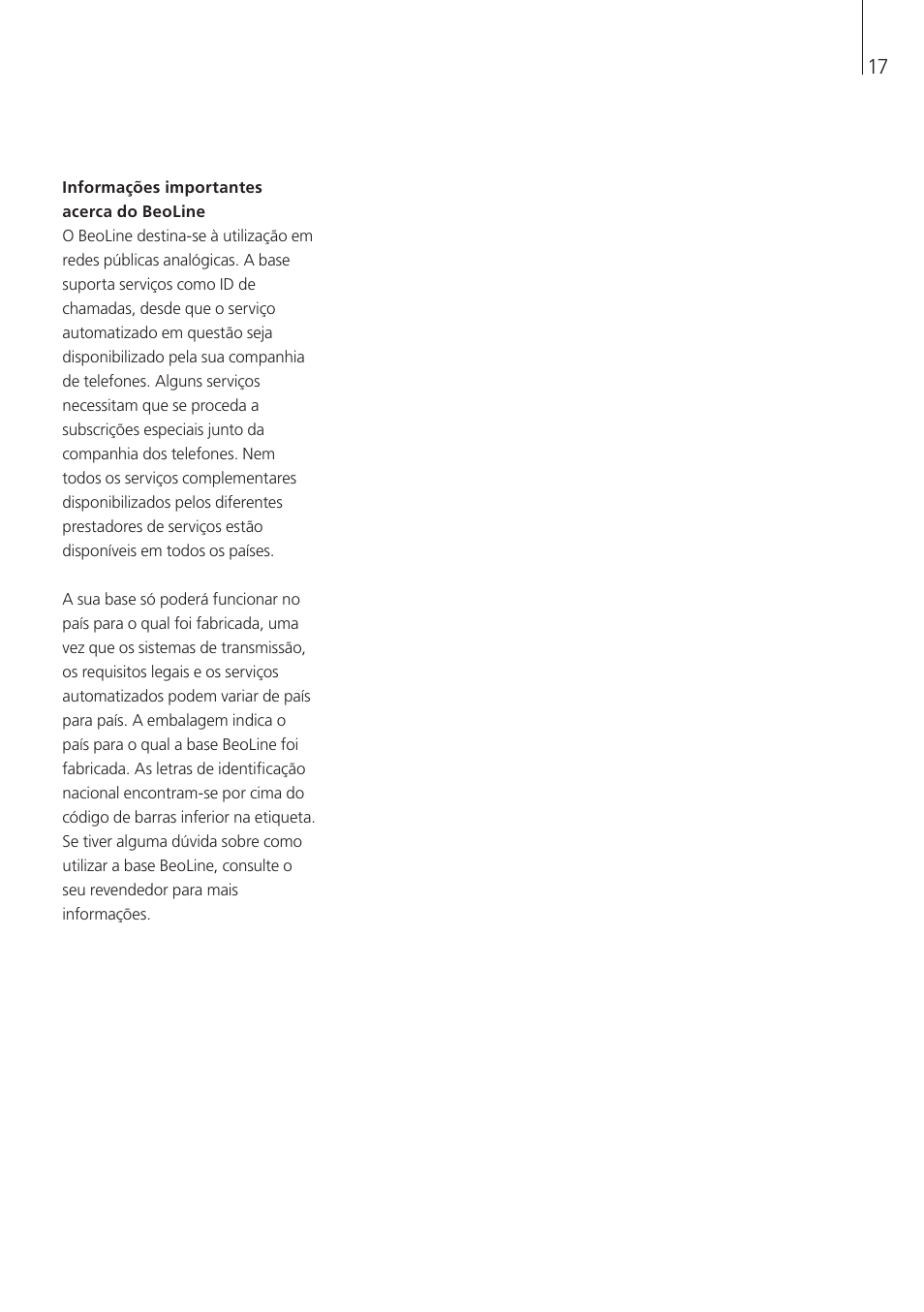 Bang & Olufsen BeoLine - User Guide User Manual | Page 17 / 32