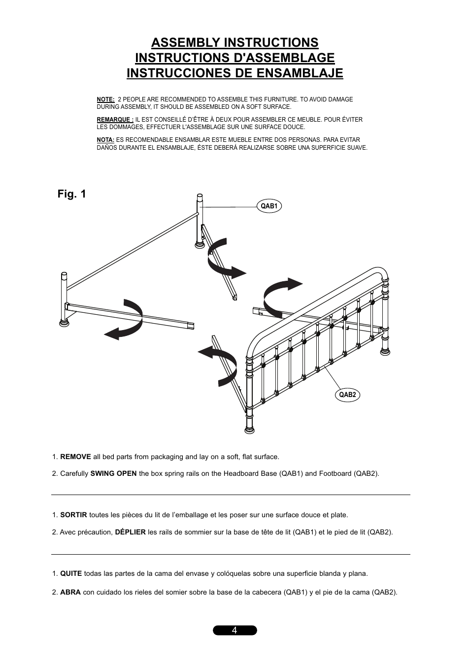 Fig. 1 | Bell'O B567KAB Queen Size User Manual | Page 4 / 8