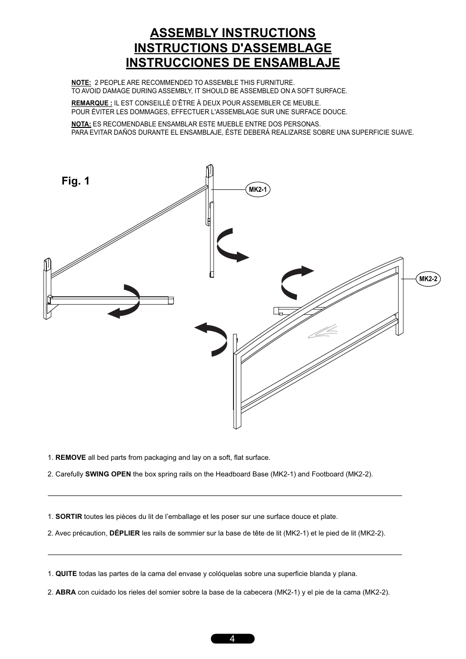Fig. 1 | Bell'O B594KMB King Size User Manual | Page 4 / 8