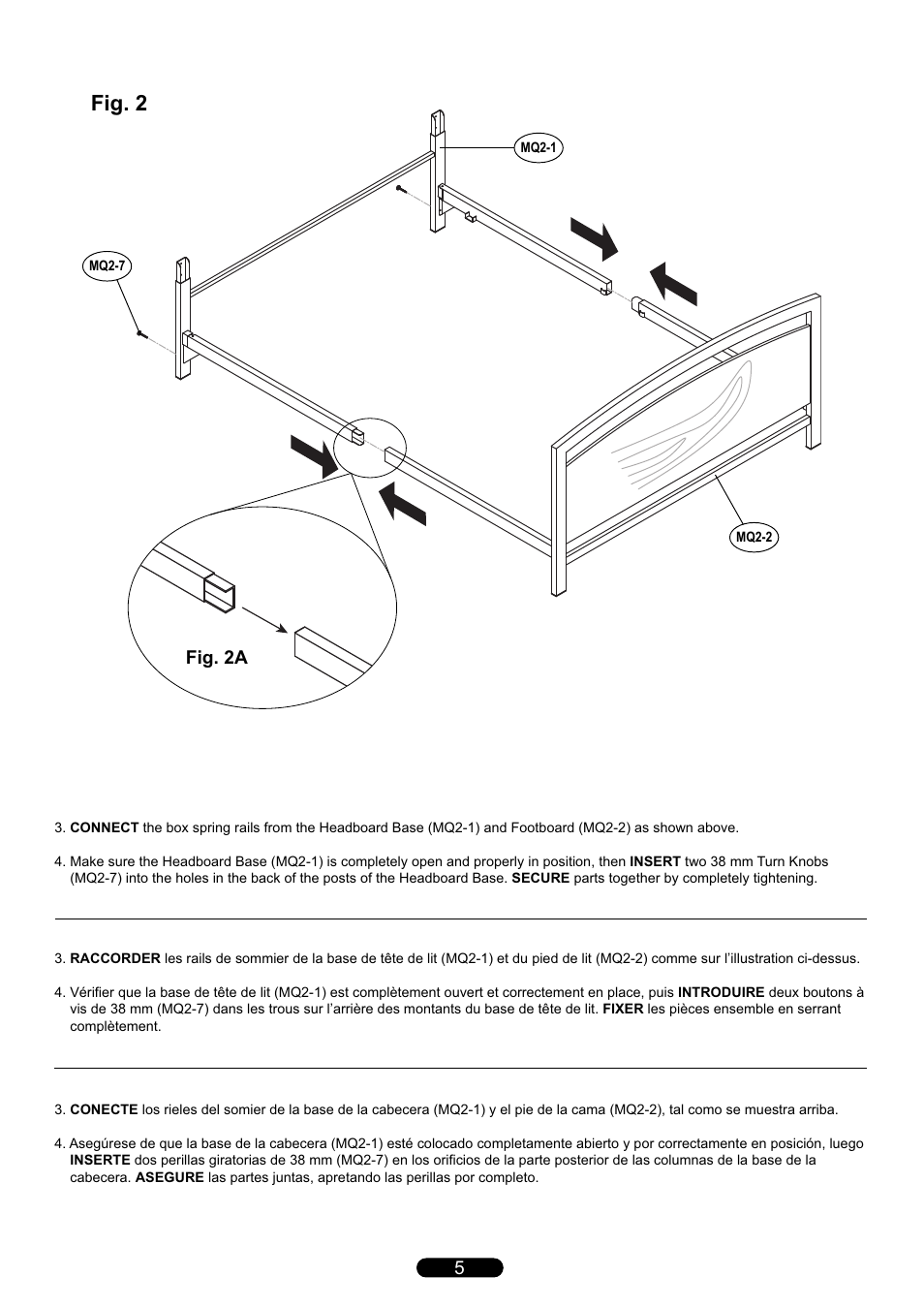 Fig. 2, Fig. 2a | Bell'O B594KMB Queen Size User Manual | Page 5 / 8
