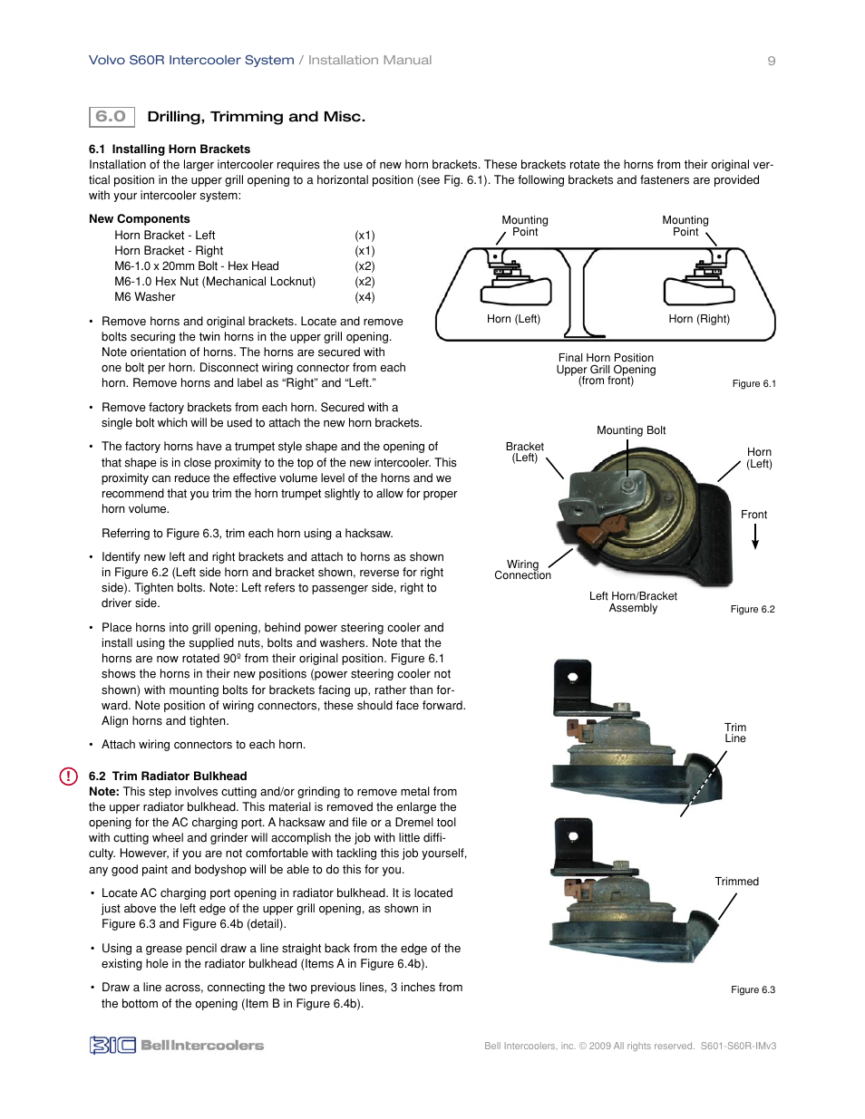 BIC Volvo S60R Front Mount Intercooler System User Manual | Page 11 / 24