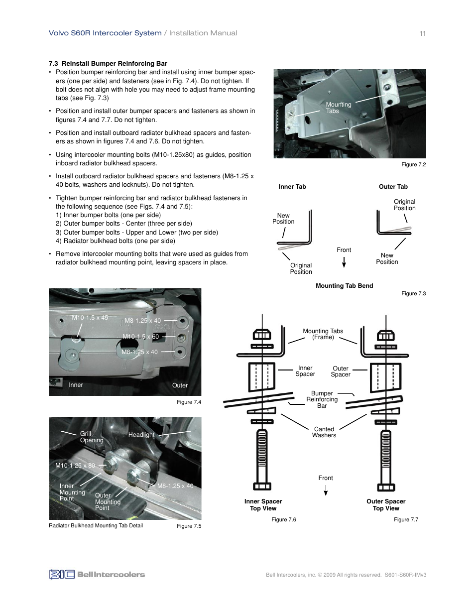 BIC Volvo S60R Front Mount Intercooler System User Manual | Page 13 / 24