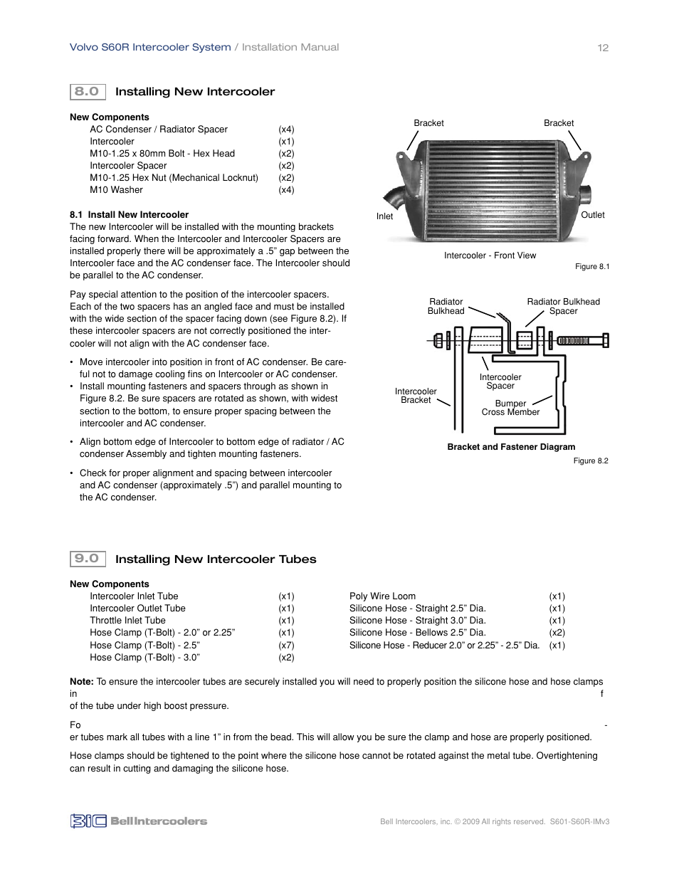 BIC Volvo S60R Front Mount Intercooler System User Manual | Page 14 / 24