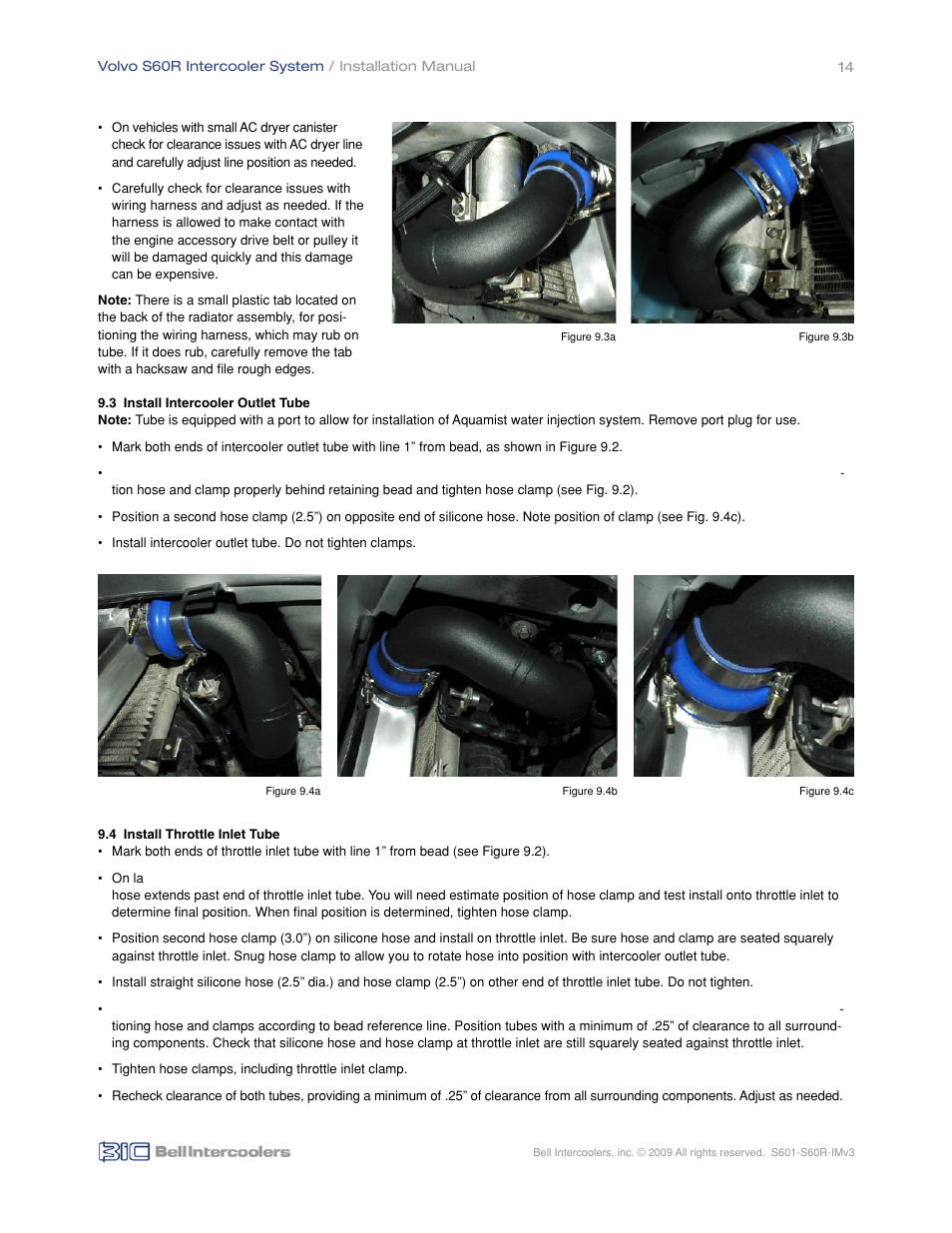 BIC Volvo S60R Front Mount Intercooler System User Manual | Page 16 / 24