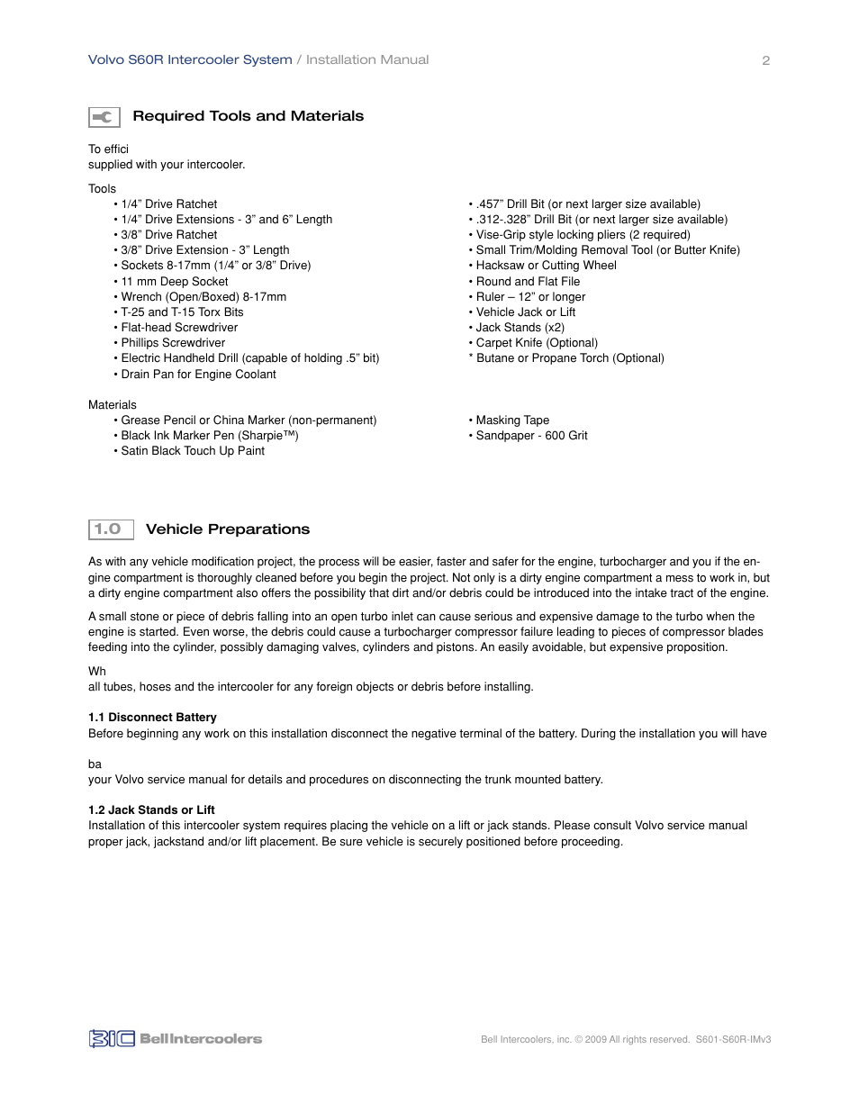 BIC Volvo S60R Front Mount Intercooler System User Manual | Page 4 / 24