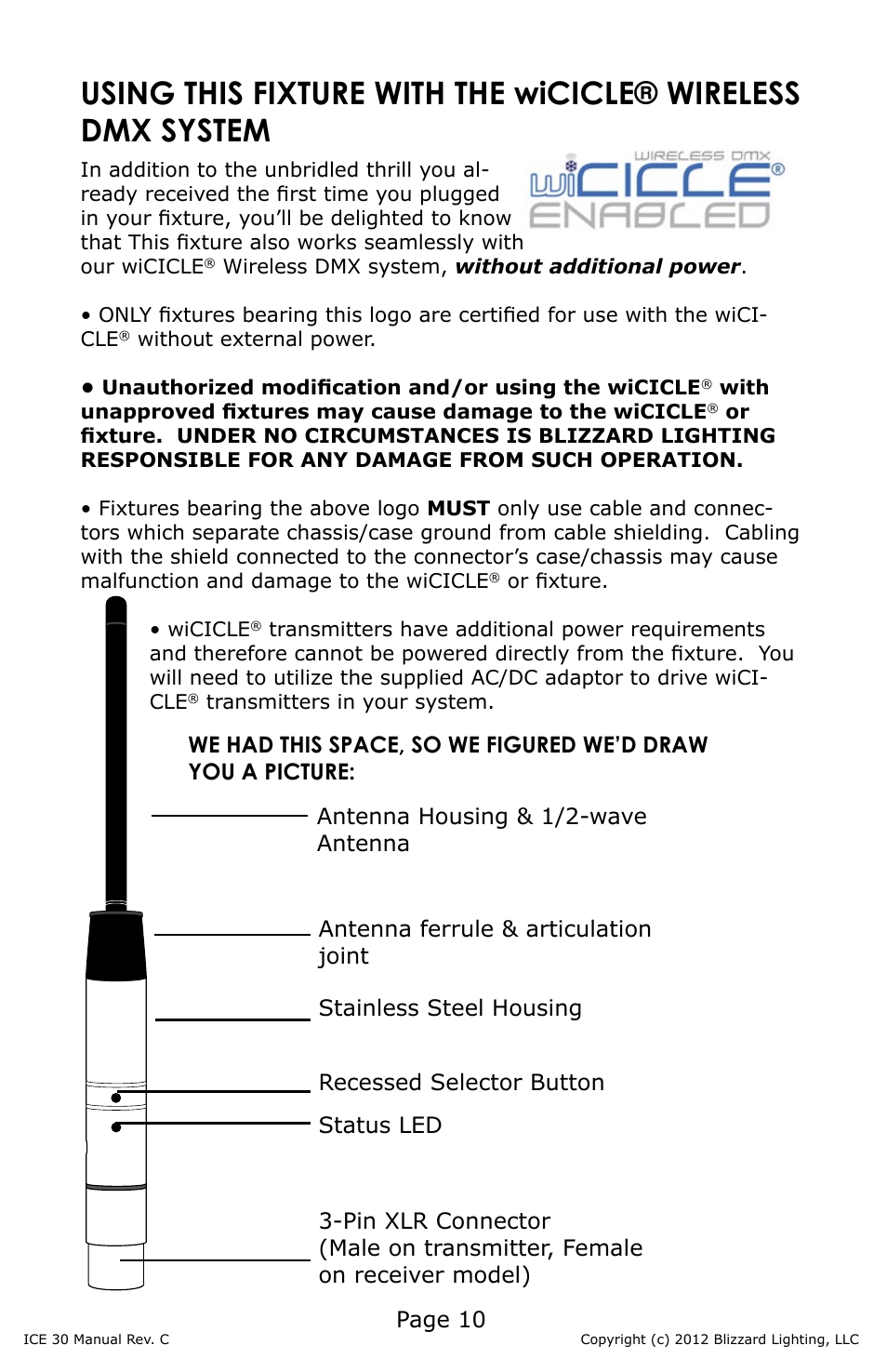 Page 10 | Blizzard Lighting ICE 30 30W LED Moving Head Spot(Rev C) User Manual | Page 10 / 20