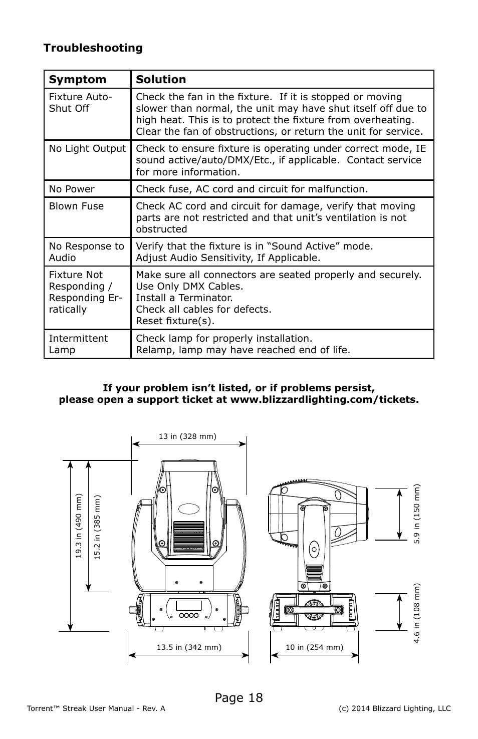 Page 18 | Blizzard Lighting Torrent Streak User Manual | Page 18 / 24