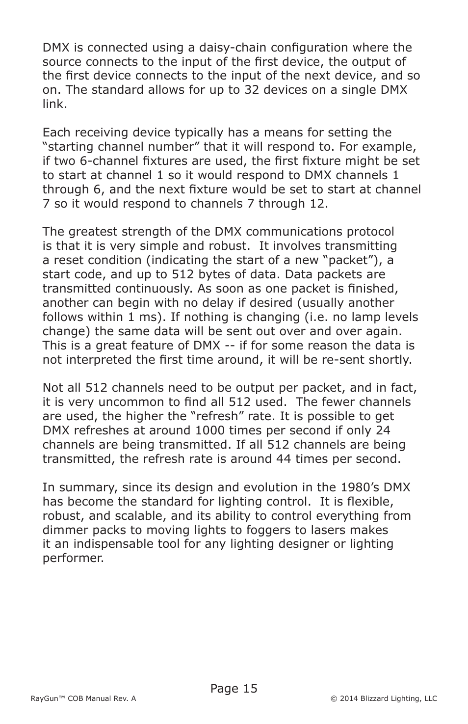 Blizzard Lighting COB Raygun User Manual | Page 15 / 20