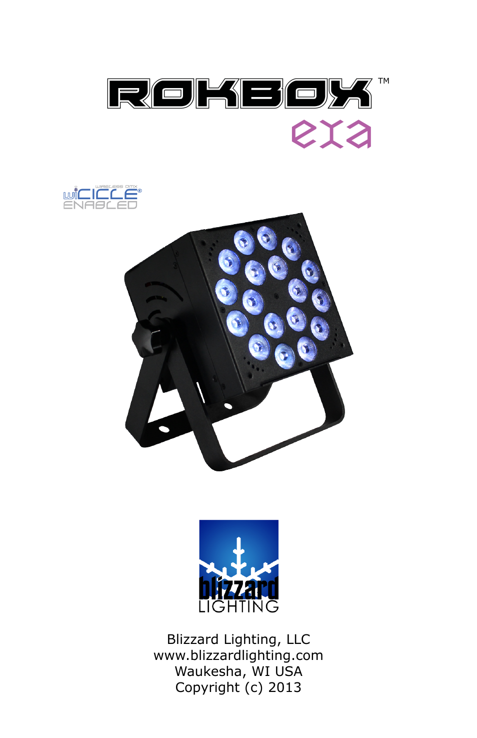 Blizzard Lighting EXA RokBox User Manual | 20 pages