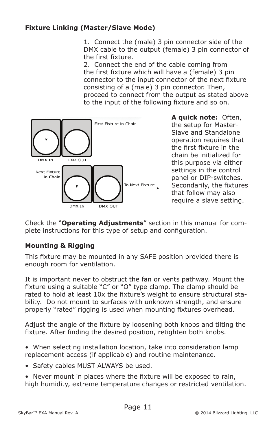 Page 11 | Blizzard Lighting EXA SkyBar (Rev A) User Manual | Page 11 / 24