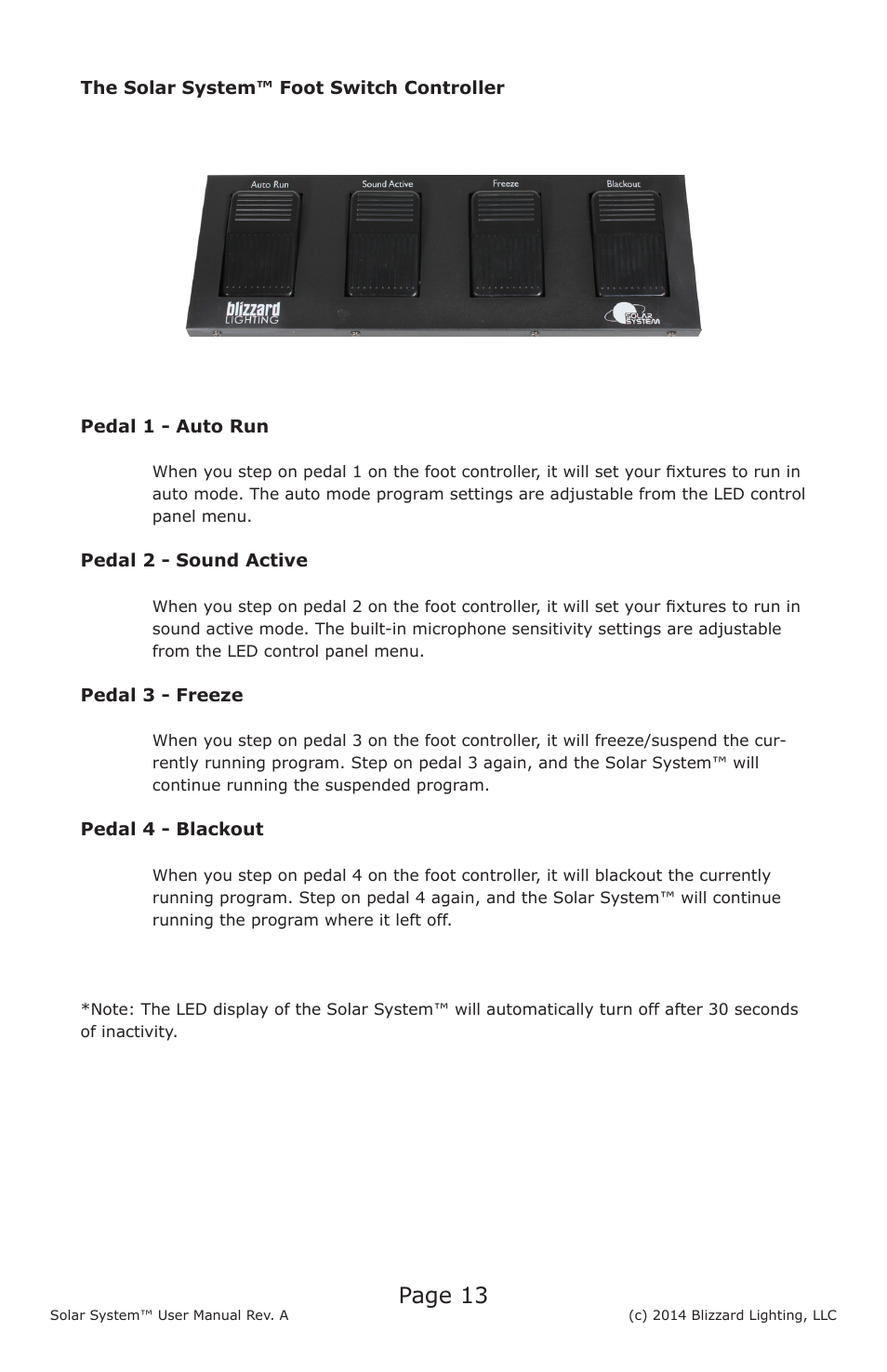 Page 13 | Blizzard Lighting Solar System User Manual | Page 13 / 20