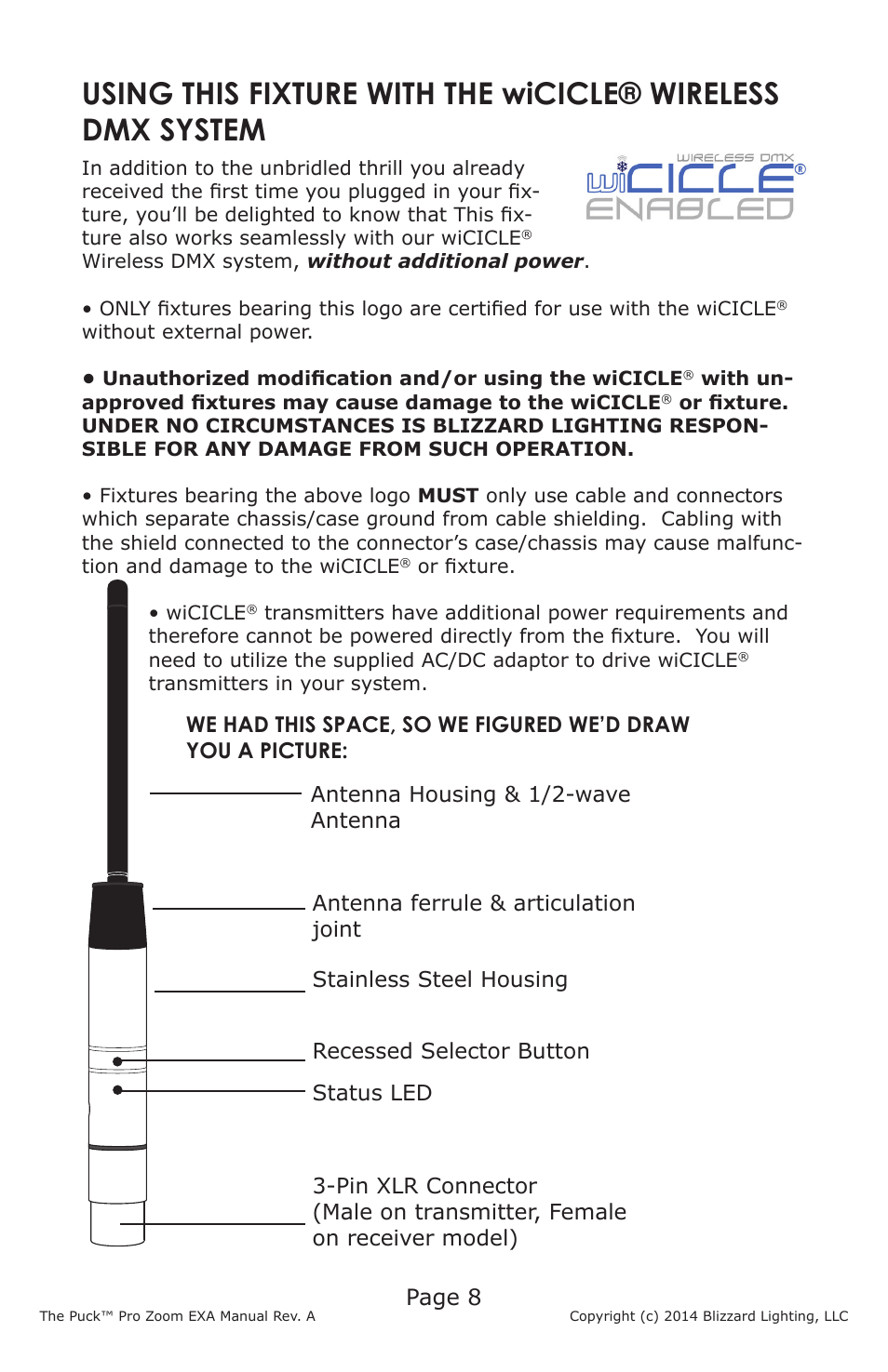 Page 8 | Blizzard Lighting The Puck Pro Zoom EXA (Rev A) User Manual | Page 8 / 20