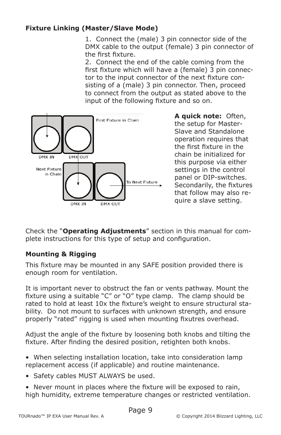 Page 9 | Blizzard Lighting TOURnado IP EXA User Manual | Page 9 / 20