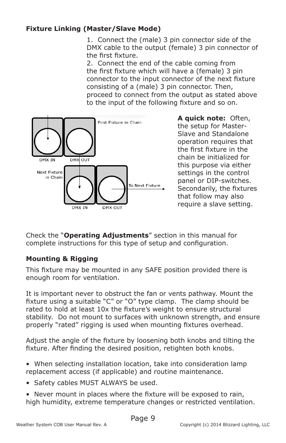 Page 9 | Blizzard Lighting Weather System COB User Manual | Page 9 / 20