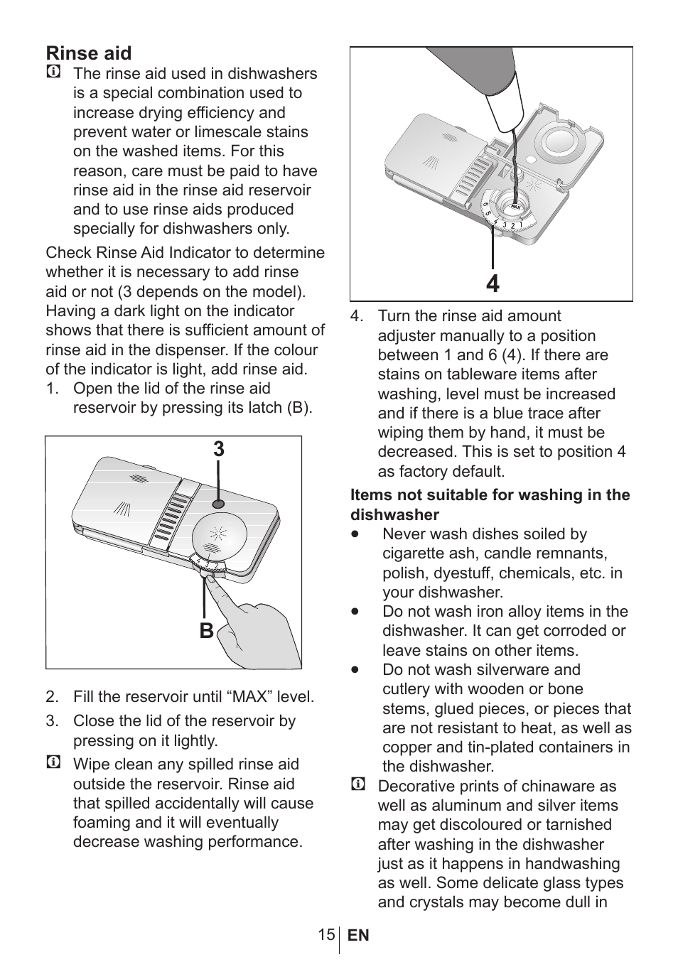 Rinse aid c | Blomberg GSN 9483 XB20 User Manual | Page 16 / 43