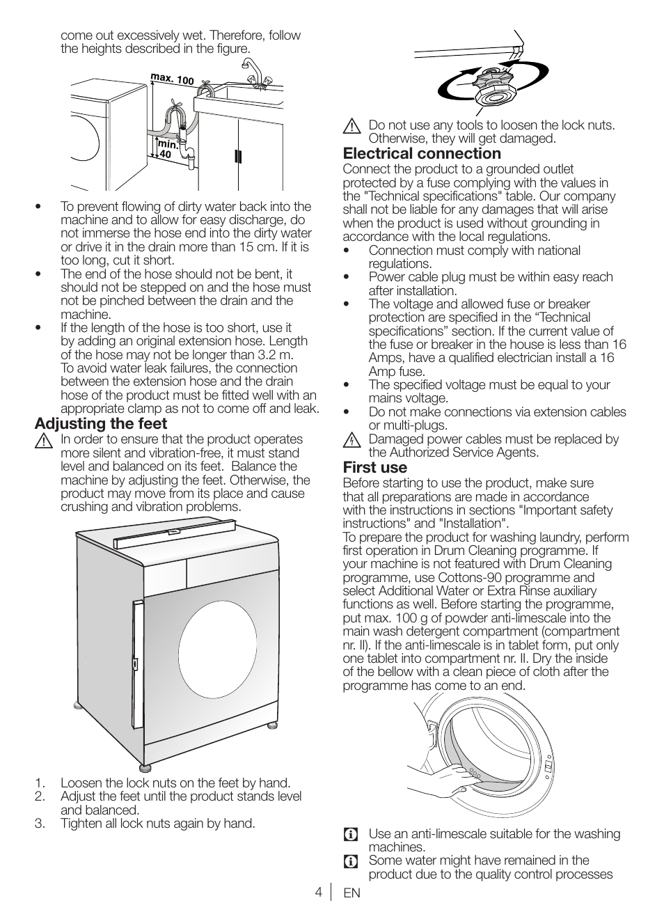 Blomberg WNF 8447 RCE30 User Manual | Page 4 / 71