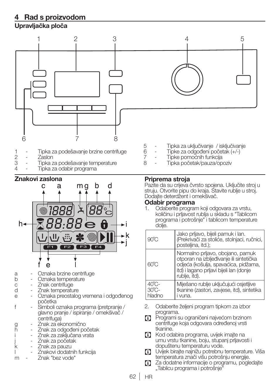 4 rad s proizvodom | Blomberg WNF 8447 RCE30 User Manual | Page 62 / 71