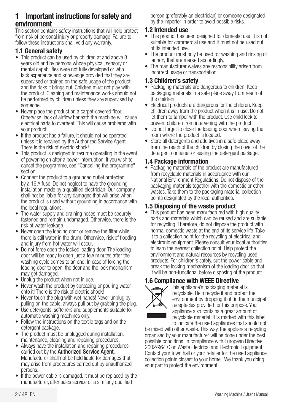 Blomberg WMF 8629 WZE40 User Manual | Page 2 / 48