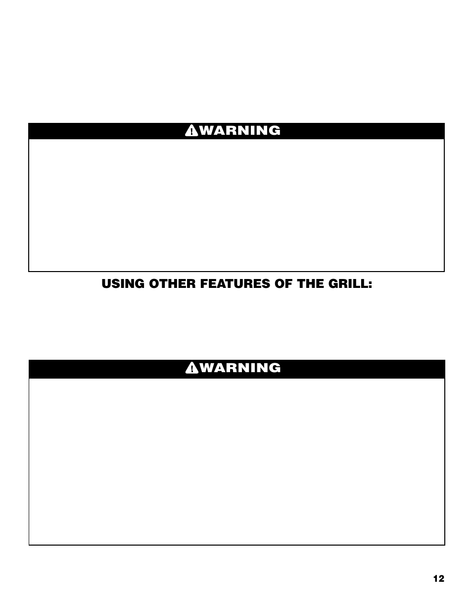 Warning, Using other features of the grill, Rotisserie cooking | The side burner | Brinkmann 2610 Series User Manual | Page 13 / 32