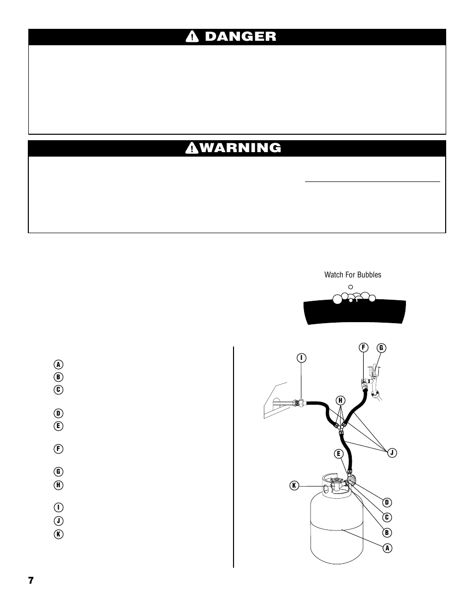 Warning, Danger, Leak testing | When to perform a leak test, Checking for leaks | Brinkmann 2610 Series User Manual | Page 8 / 32