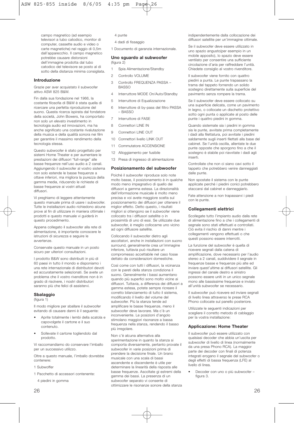 Bowers & Wilkins ASW825 User Manual | Page 29 / 64