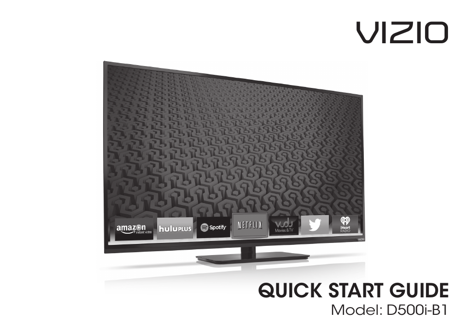 Vizio D500i-B1 - Quickstart Guide User Manual | 24 pages