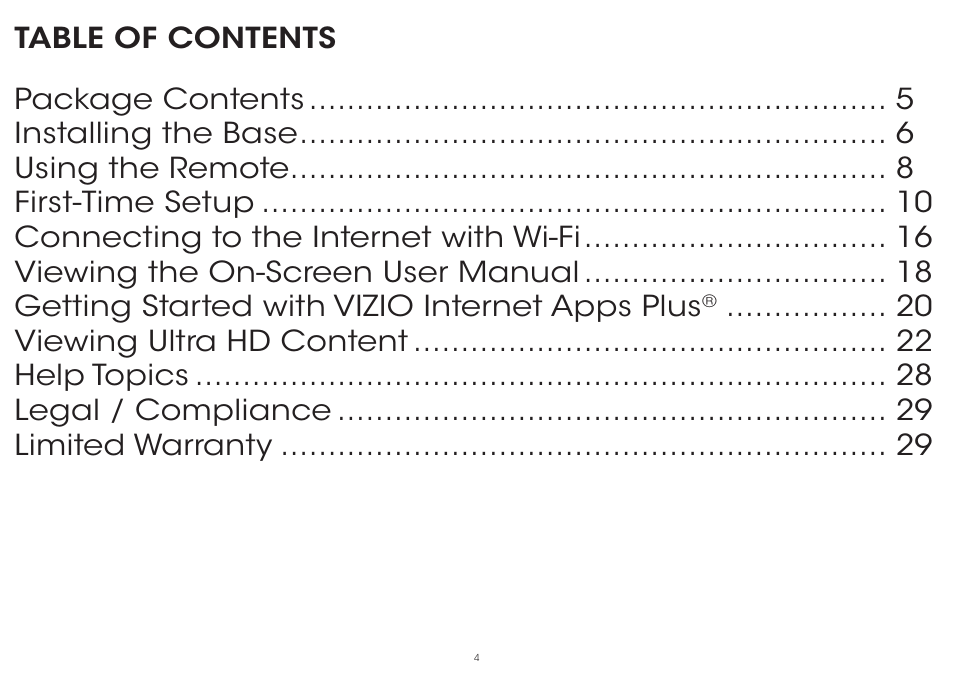 Vizio P552ui-B2 - Quickstart Guide User Manual | Page 4 / 32