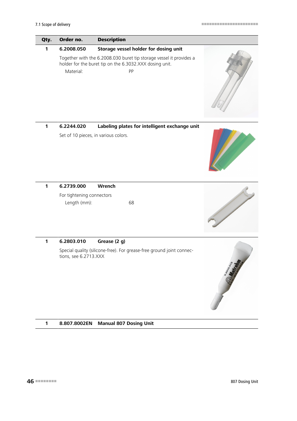 Metrohm 807 Dosing Unit User Manual | Page 54 / 63