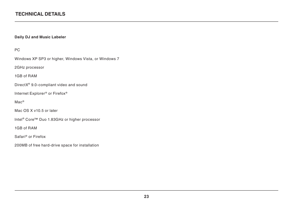 Technical details | Belkin PLAY N600 User Manual | Page 23 / 39