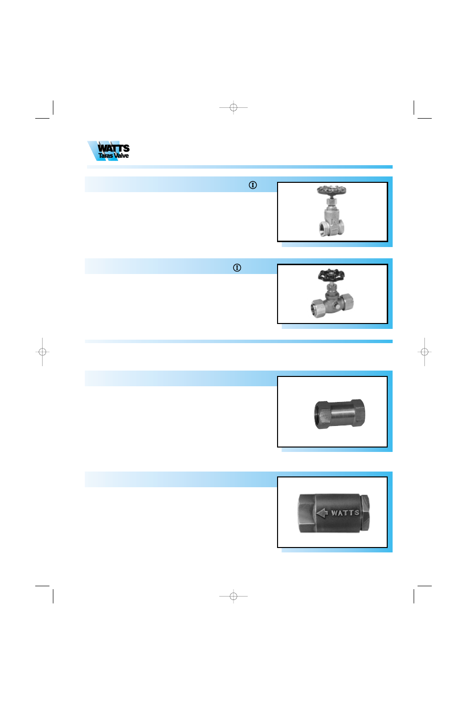 Shut-off valves, Plumbing specialties, Series wgv-1/wgcv | Series sw, Series 6, Series 600 | Watts Divertaflo M9500 Series User Manual | Page 9 / 12