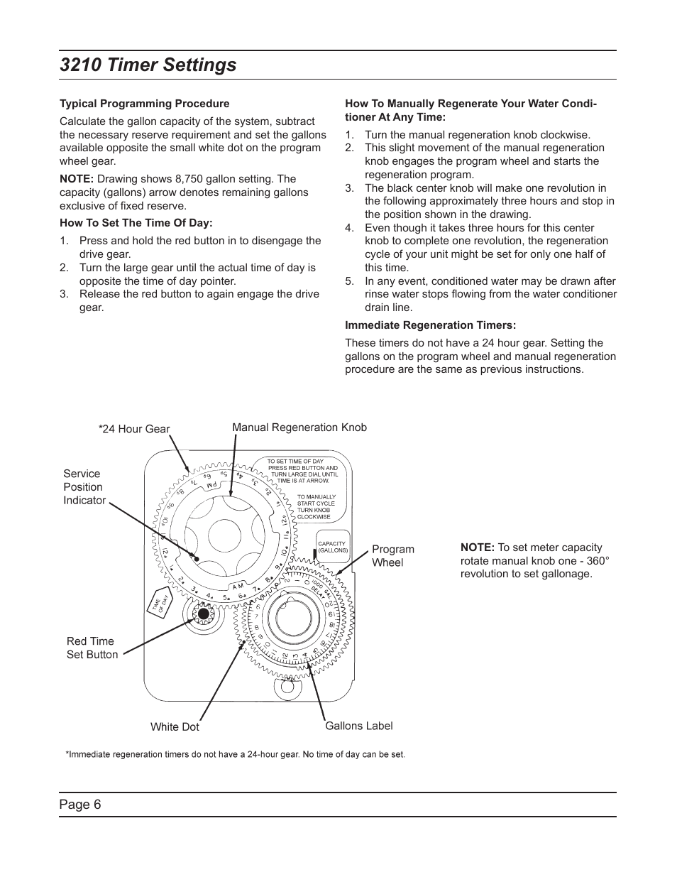 3210 timer settings | Watts Fleck 2750 Brass Valve User Manual | Page 6 / 36